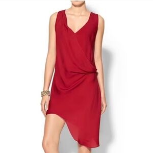 Haute Hippie HH Red 100% Silk designer dress formal women's size small